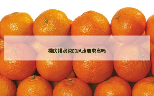 楼房排水管的风水要求高吗