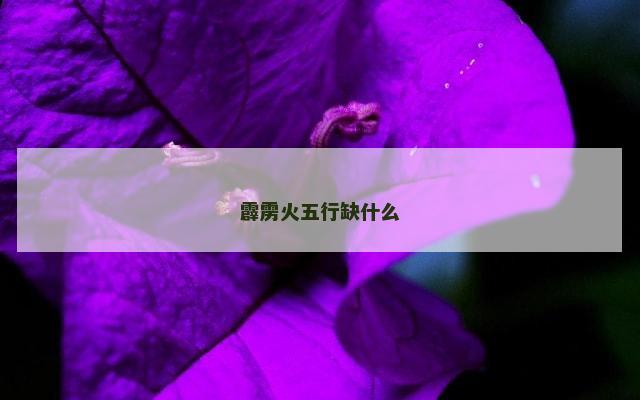 霹雳火五行缺什么