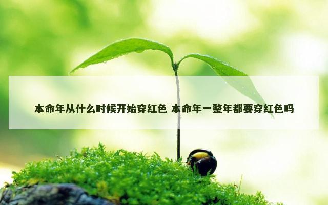 本命年从什么时候开始穿红色 本命年一整年都要穿红色吗