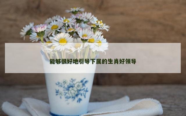 能够很好地引导下属的生肖好领导
