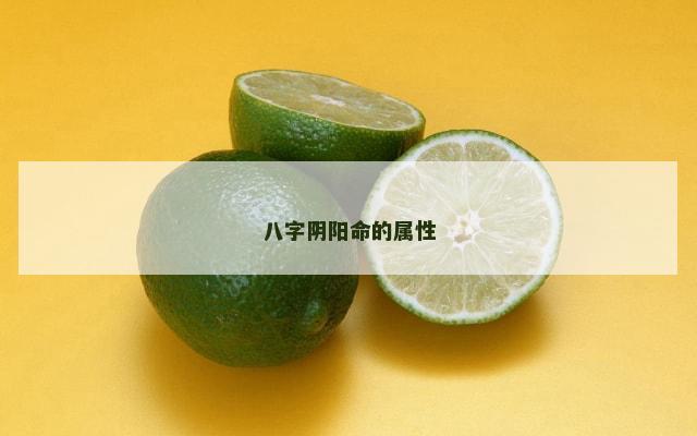 八字阴阳命的属性