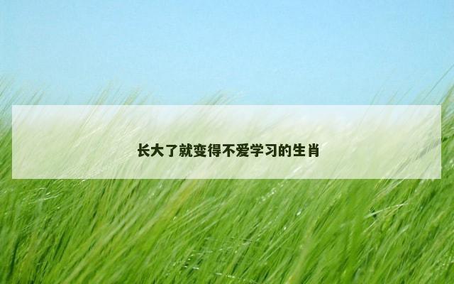 长大了就变得不爱学习的生肖