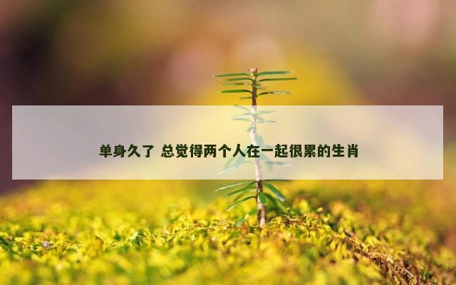 单身久了 总觉得两个人在一起很累的生肖