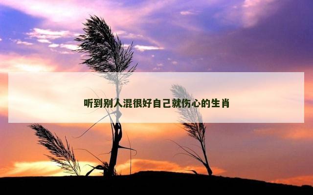 听到别人混很好自己就伤心的生肖