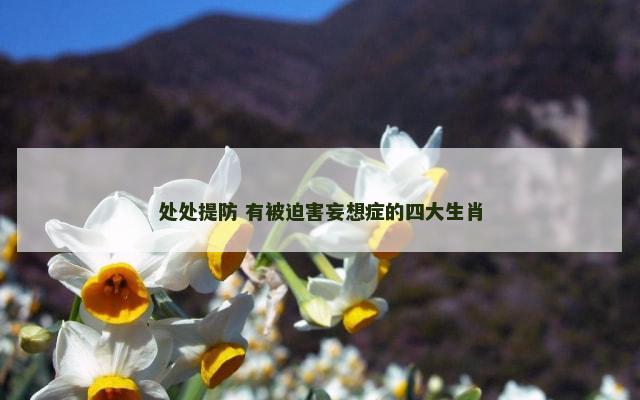 处处提防 有被迫害妄想症的四大生肖