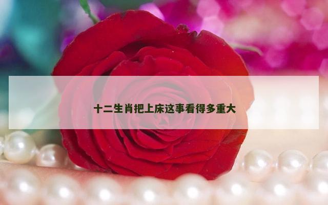 十二生肖把上床这事看得多重大