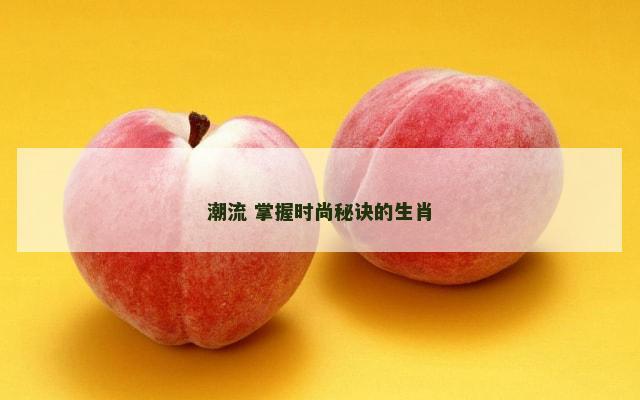 潮流 掌握时尚秘诀的生肖
