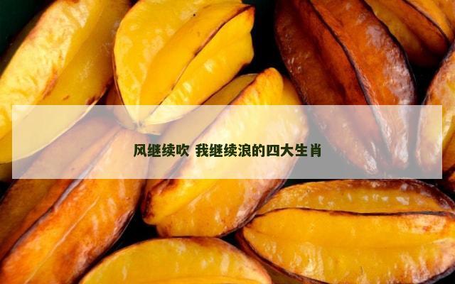 风继续吹 我继续浪的四大生肖