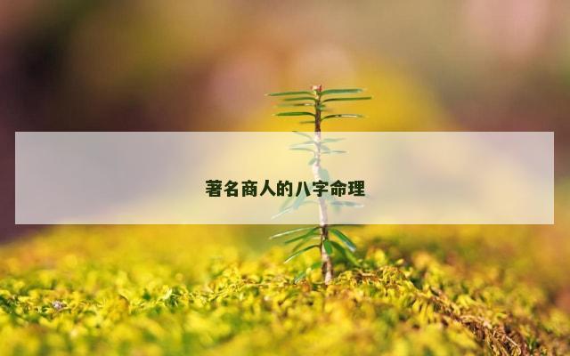 著名商人的八字命理