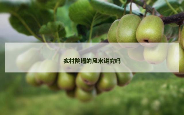 农村院墙的风水讲究吗
