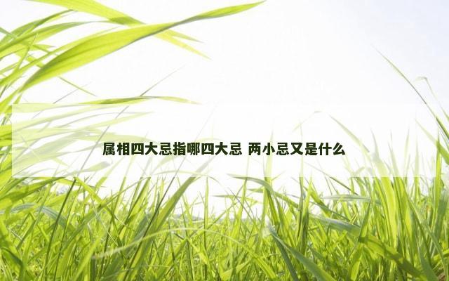属相四大忌指哪四大忌 两小忌又是什么