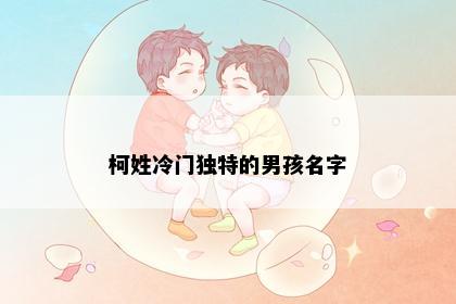 柯姓冷门独特的男孩名字