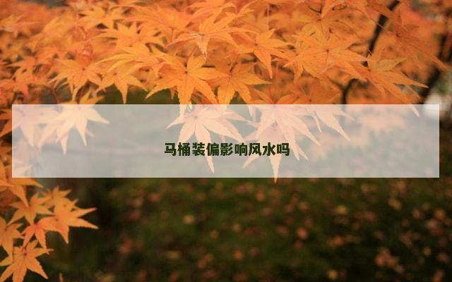 马桶装偏影响风水吗
