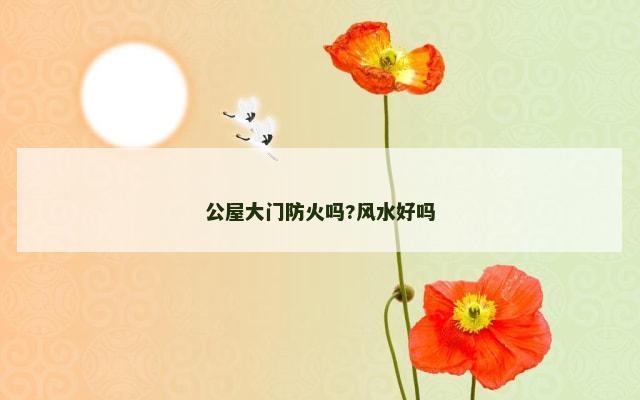 公屋大门防火吗?风水好吗