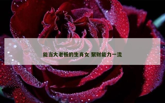 能当大老板的生肖女 聚财能力一流