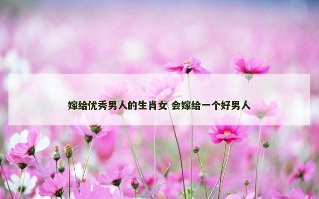 嫁给优秀男人的生肖女 会嫁给一个好男人