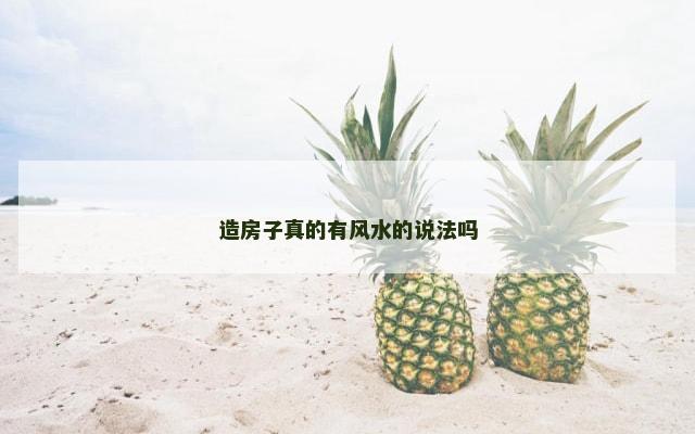 造房子真的有风水的说法吗