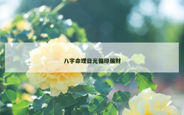 八字命理日元偏印偏财