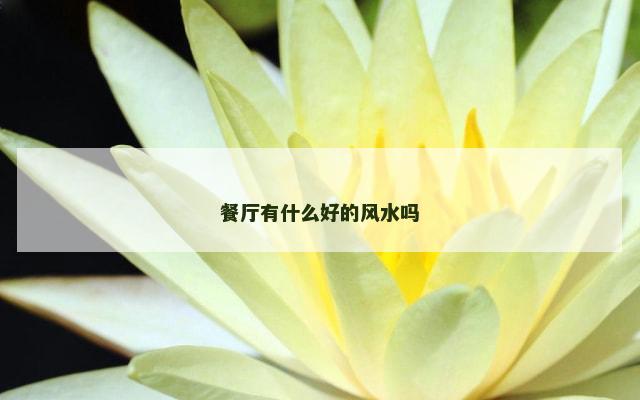餐厅有什么好的风水吗