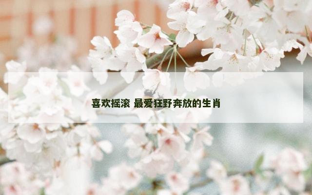 喜欢摇滚 最爱狂野奔放的生肖