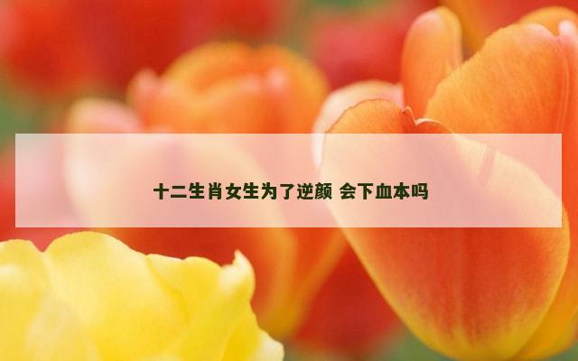 十二生肖女生为了逆颜 会下血本吗
