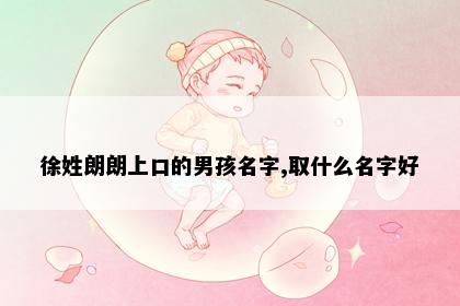 徐姓朗朗上口的男孩名字,取什么名字好