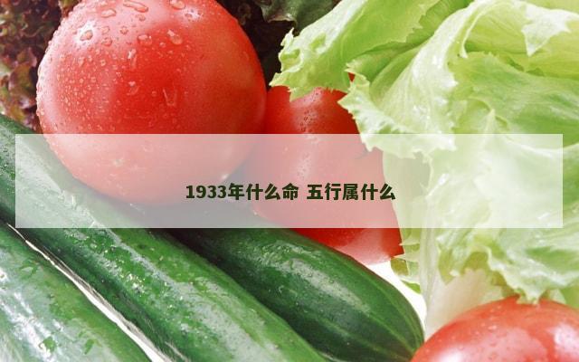 1933年什么命 五行属什么