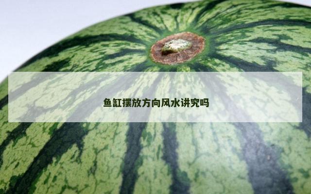 鱼缸摆放方向风水讲究吗
