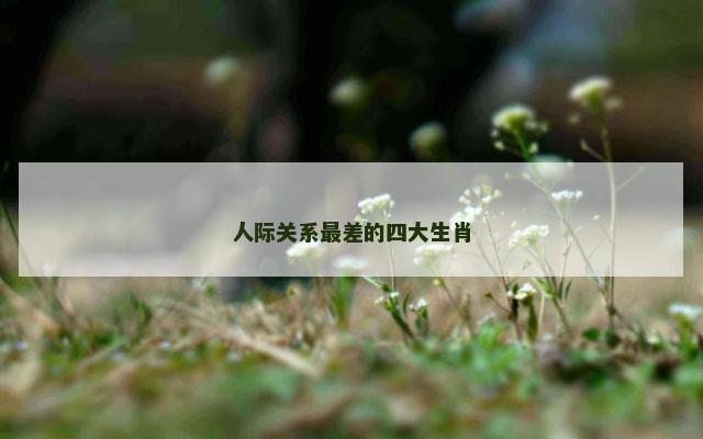 人际关系最差的四大生肖