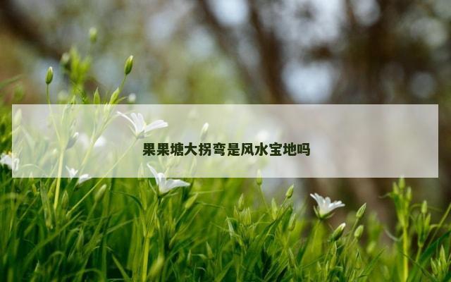 果果塘大拐弯是风水宝地吗
