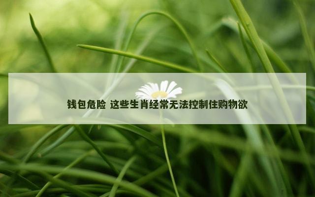 钱包危险 这些生肖经常无法控制住购物欲