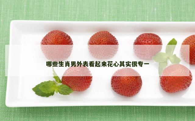 哪些生肖男外表看起来花心其实很专一