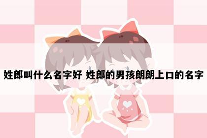 姓郎叫什么名字好 姓郎的男孩朗朗上口的名字