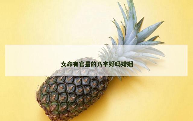 女命有官星的八字好吗婚姻