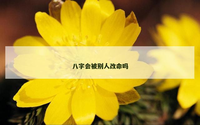 八字会被别人改命吗