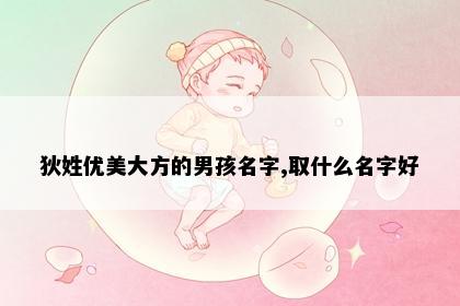 狄姓优美大方的男孩名字,取什么名字好