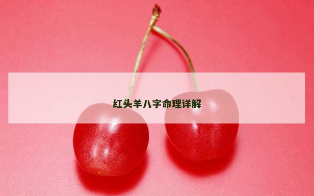 红头羊八字命理详解