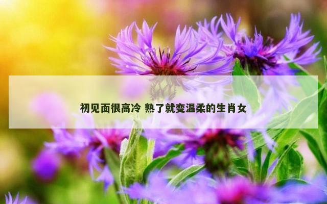 初见面很高冷 熟了就变温柔的生肖女