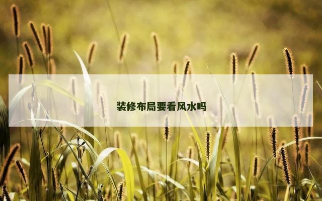 装修布局要看风水吗