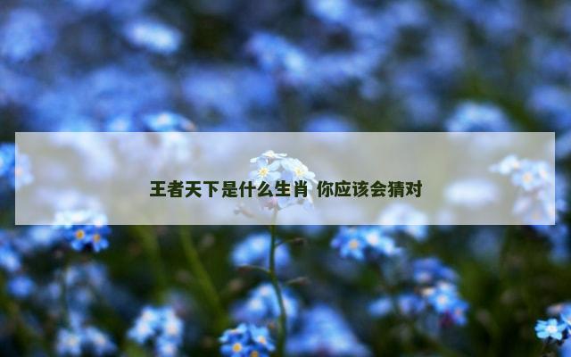王者天下是什么生肖 你应该会猜对
