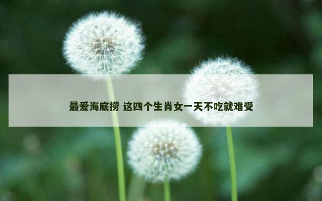 最爱海底捞 这四个生肖女一天不吃就难受