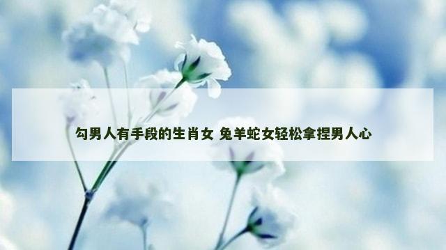 勾男人有手段的生肖女 兔羊蛇女轻松拿捏男人心