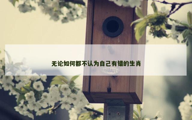 无论如何都不认为自己有错的生肖