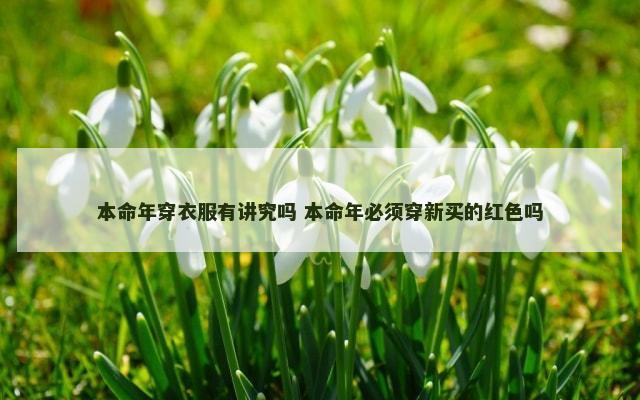 本命年穿衣服有讲究吗 本命年必须穿新买的红色吗