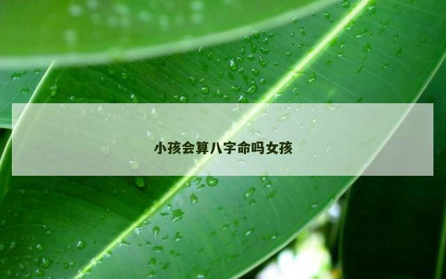 小孩会算八字命吗女孩