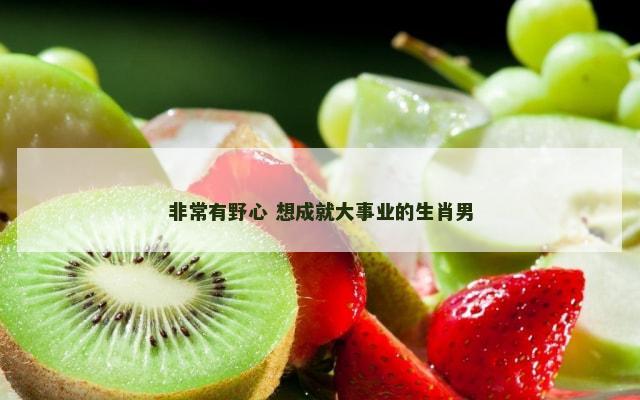 非常有野心 想成就大事业的生肖男