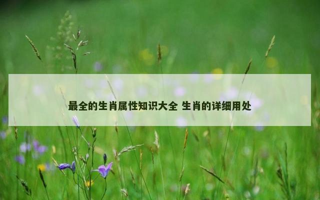 最全的生肖属性知识大全 生肖的详细用处