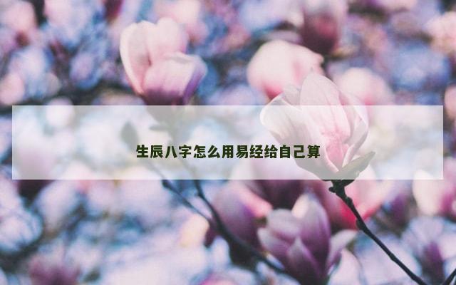 生辰八字怎么用易经给自己算