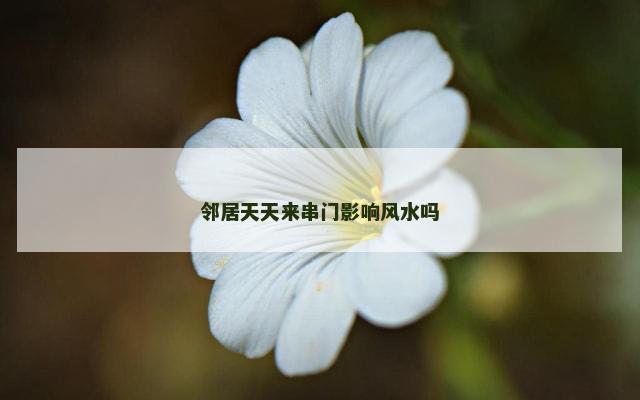 邻居天天来串门影响风水吗