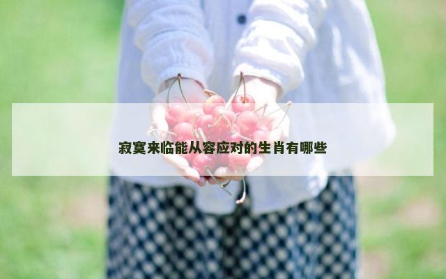 寂寞来临能从容应对的生肖有哪些